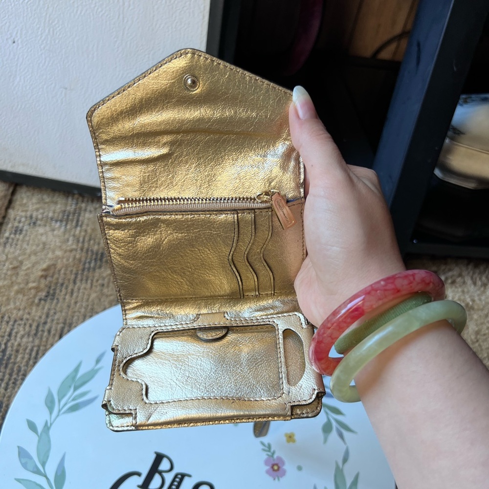 Cute Rebecca Minkoff gold small wristlet wallet